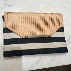 Stella & Dot striped and nude clutch
